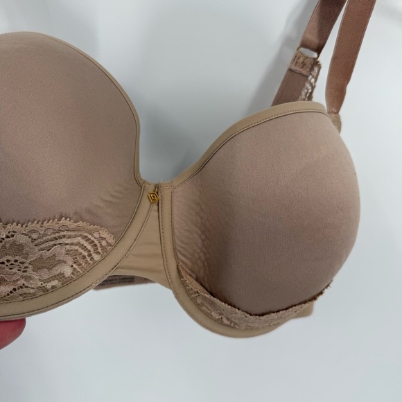 ThirdLove Lace Detail Bra Size 34F Tan Underwire T-shirt 24/7 Back Closure - Picture 3 of 7